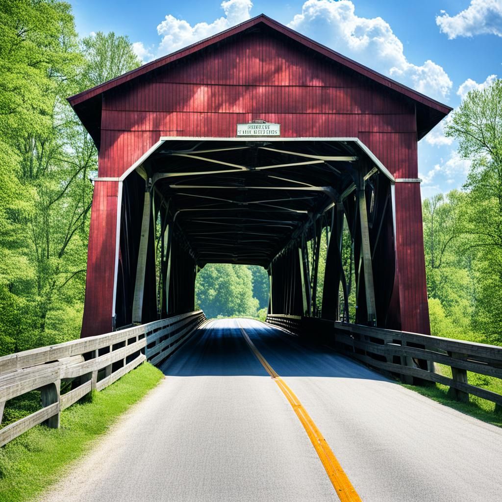 Picturesque Covered Bridge in Indiana