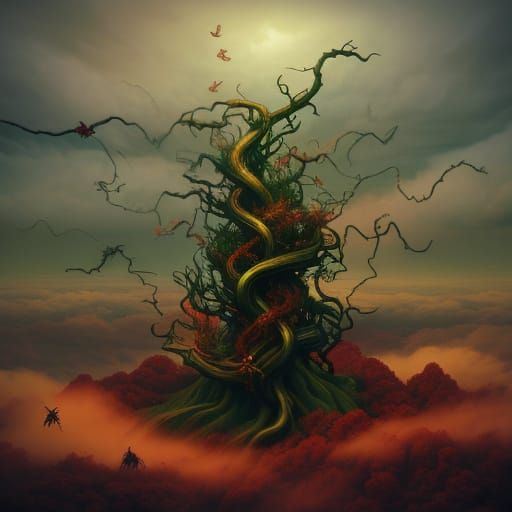 Angels in a Surreal Dreamscape: Salvador Dali Style