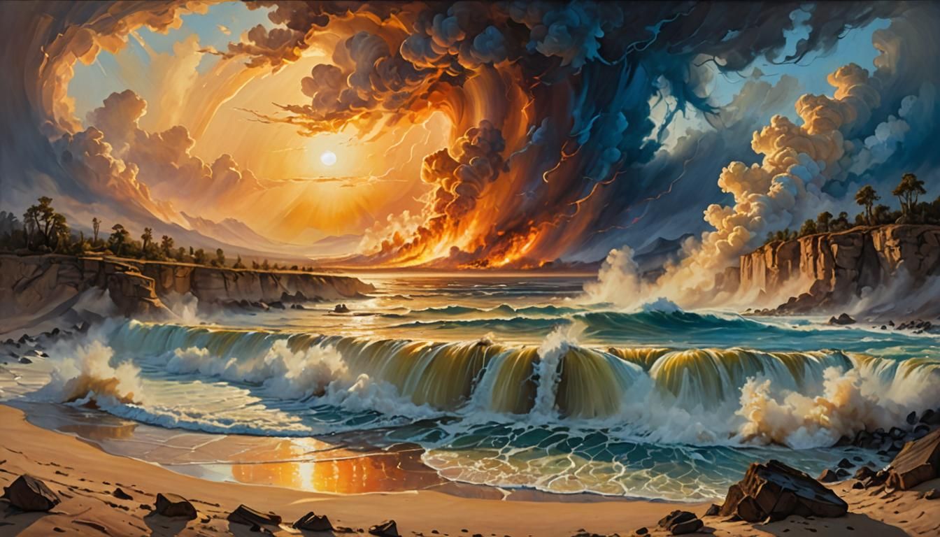 Landscape with Waterfall