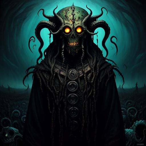 Eldritch Scarecrow Cryptid Portrait in Oil Painting Style