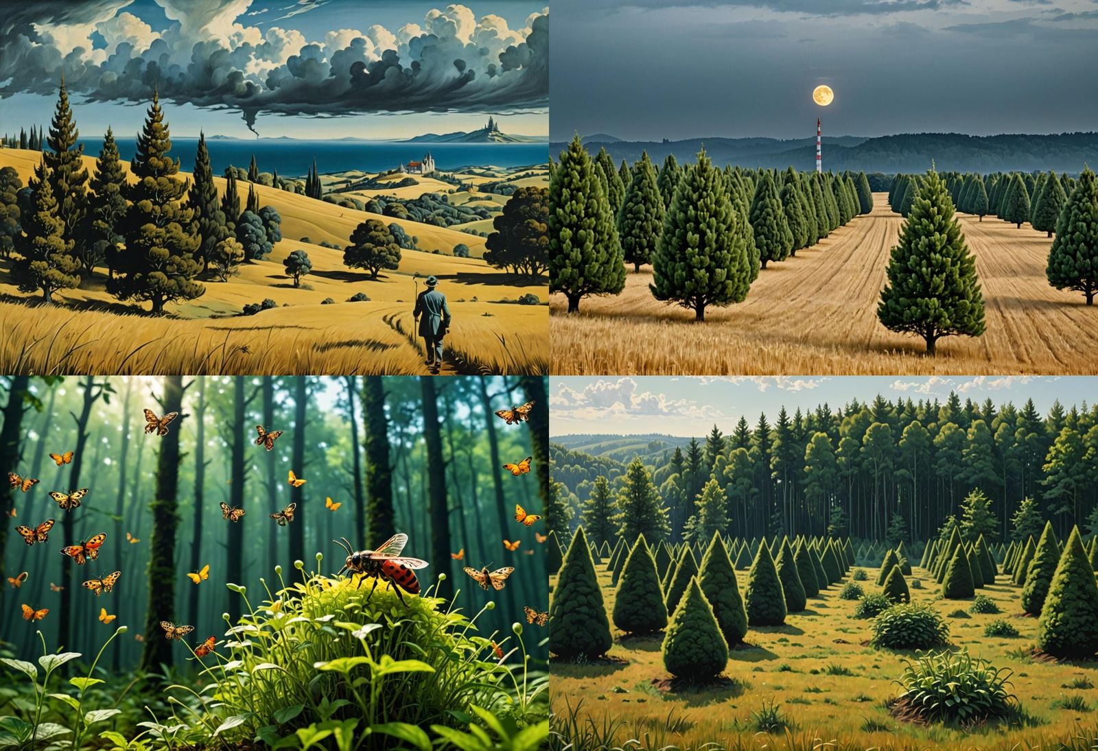 Pilgrim's Fantasy in a Whimsical Forest