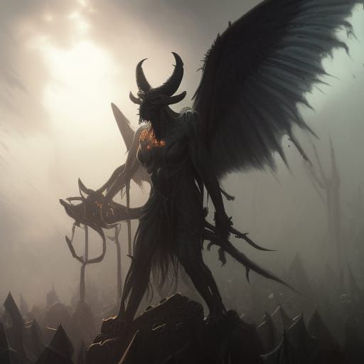 Baphomet Demon Lord Dark Fantasy Concept Art