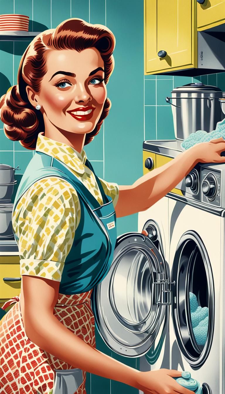 Retro Detergent Ad: 1950s Style Illustration