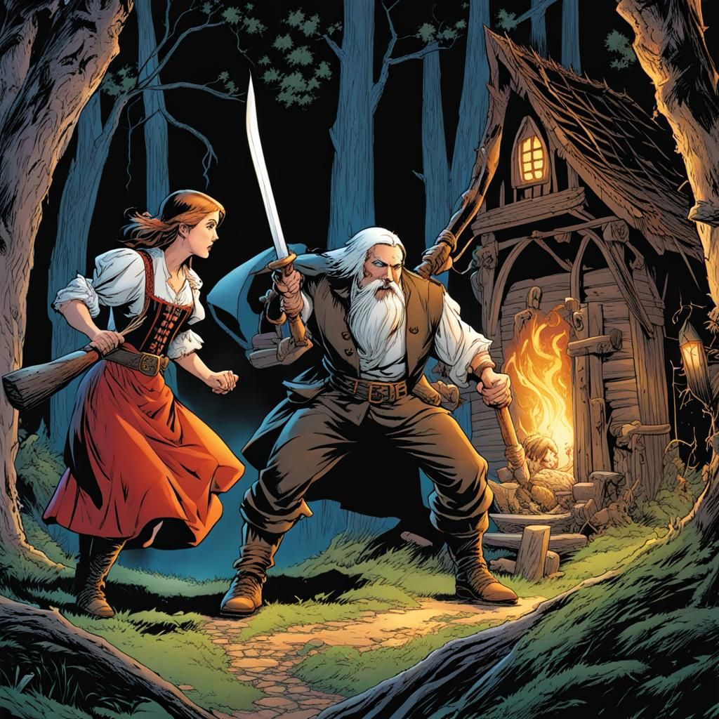 Hansel and Gretel Confront Baba Yaga
