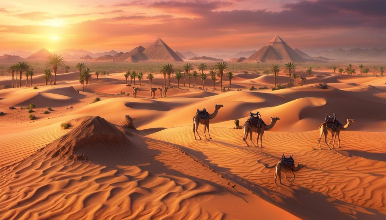 A calm Sunset in the desert.