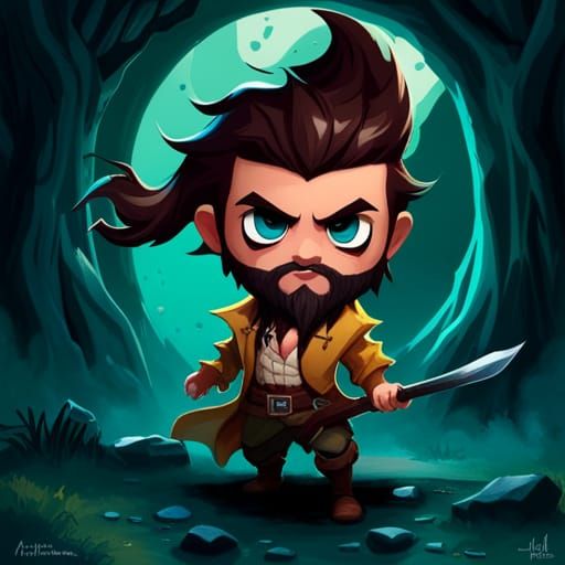 Adorable Chibi Kraven the Hunter in Splash Art