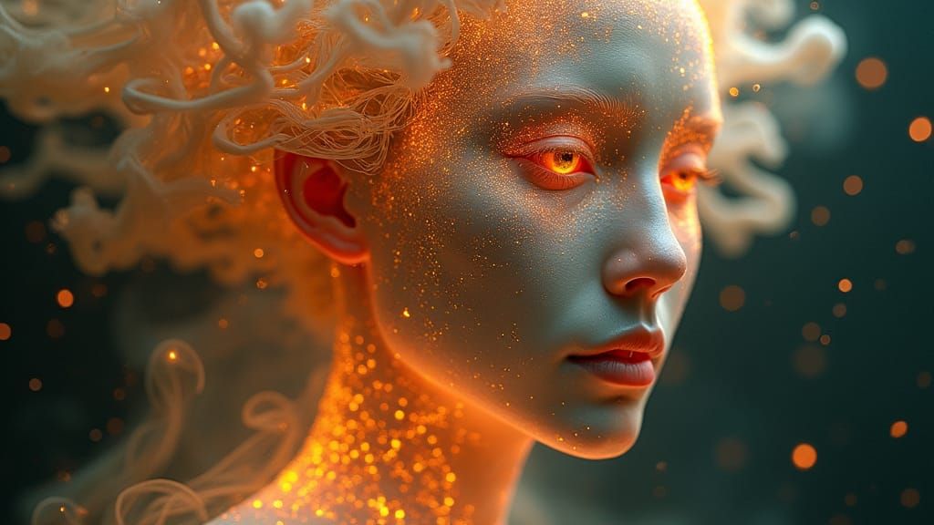 Ethereal Aboriginal Dreamtime Personification in Surreal Por...