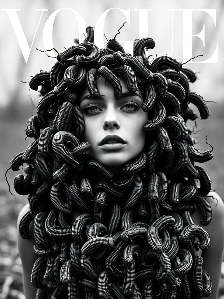 Surreal Caterpillar Woman Vogue Cover