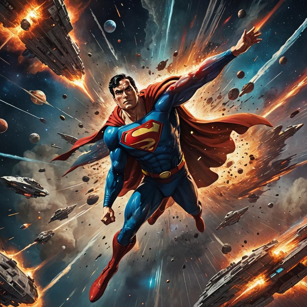 Superman Rescues Enterprise in Epic Space Battle