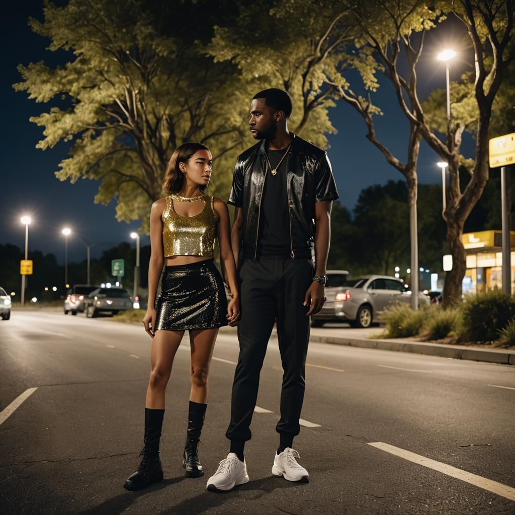 Nighttime Encounter at Highway Rest Stop