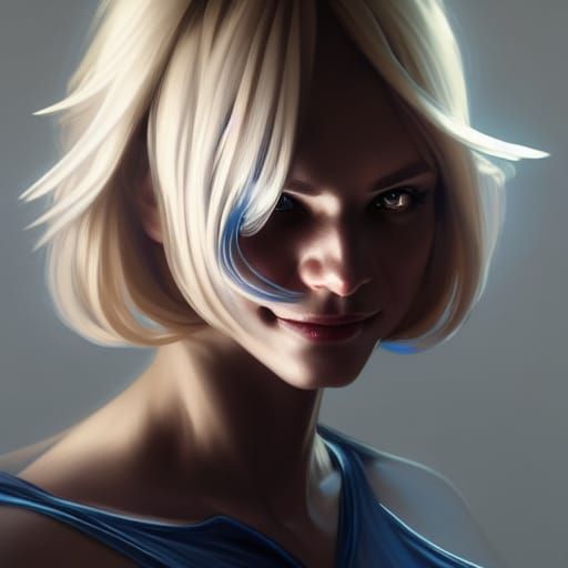 Evil Smile Portrait in Artgerm and Mucha Style