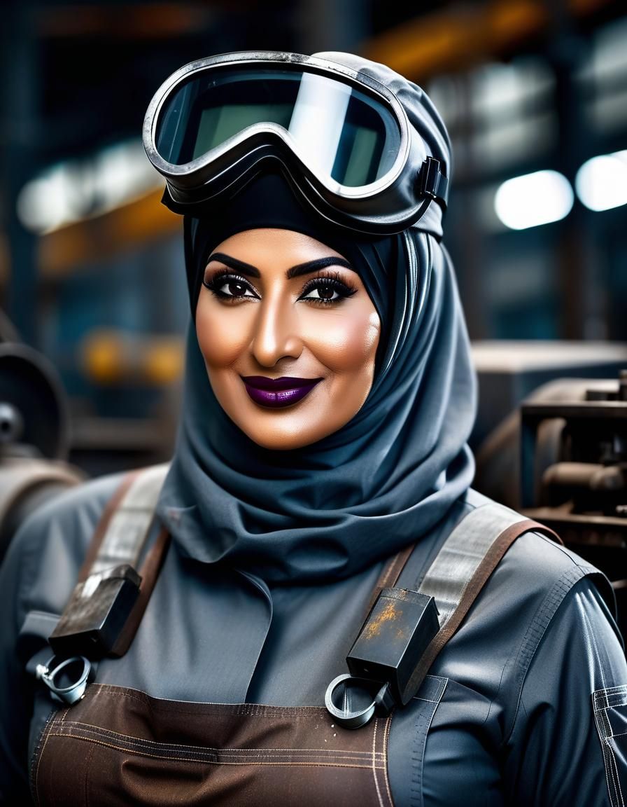 Welder in Steel Factory: Realistic Digital Portrait