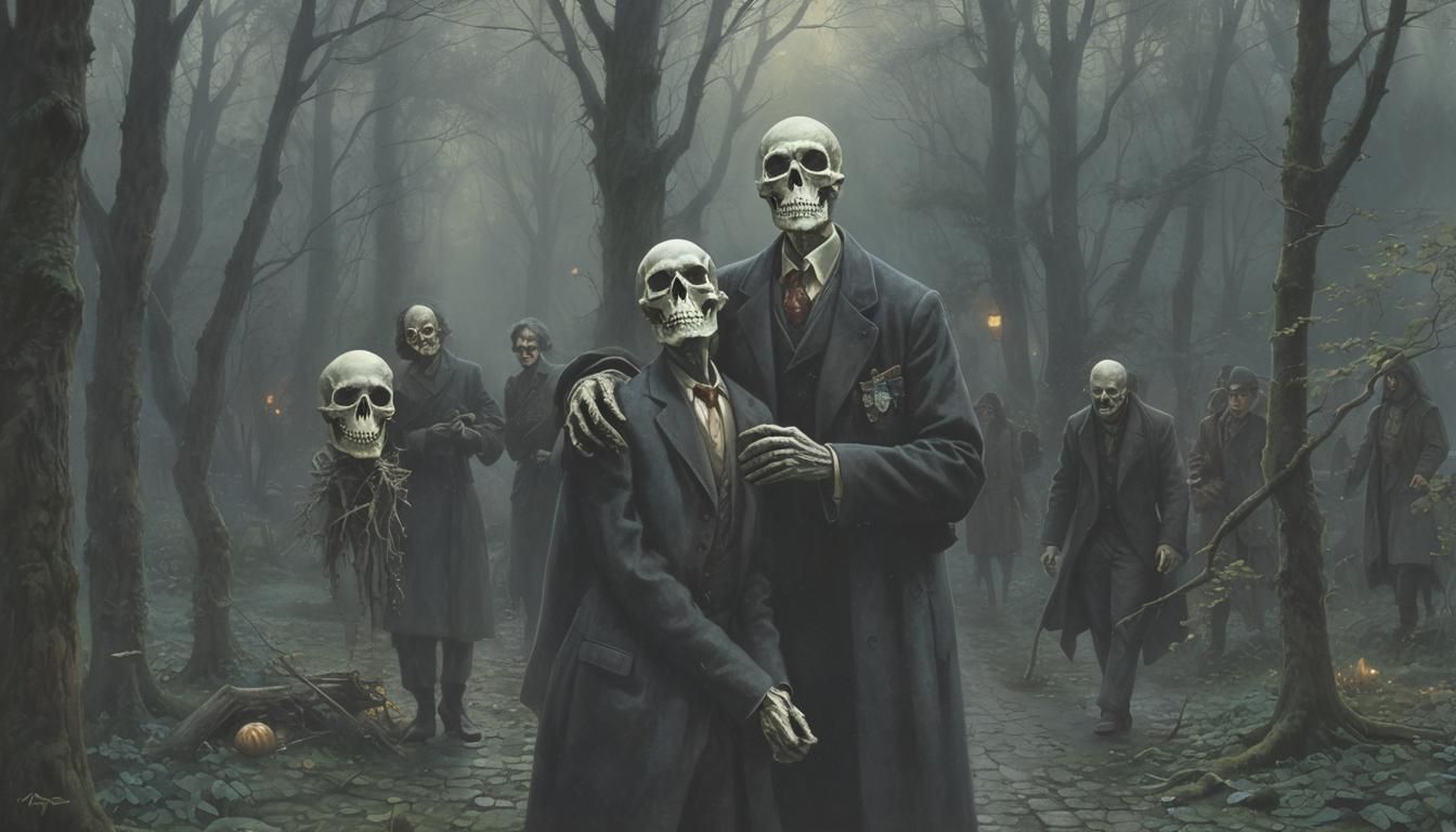 Ethereal Horror Forest in Hyperdetailed Fantasy Style