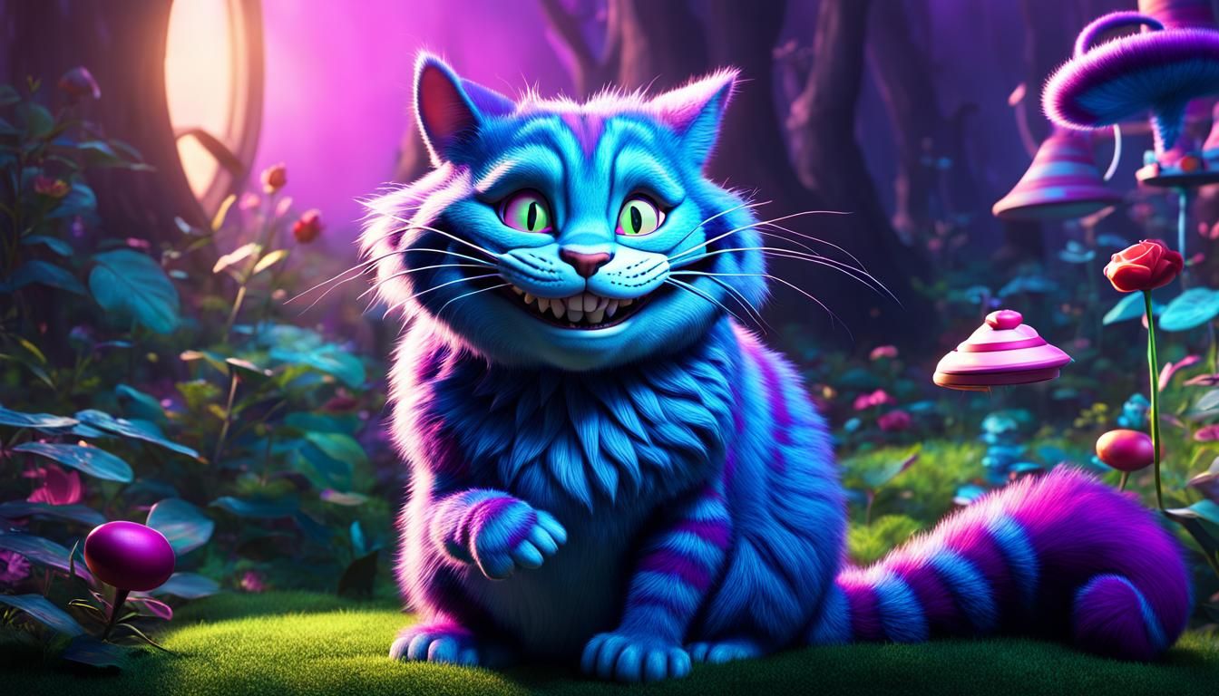 Cheshire Cat in Wonderland: Studio Ghibli Style