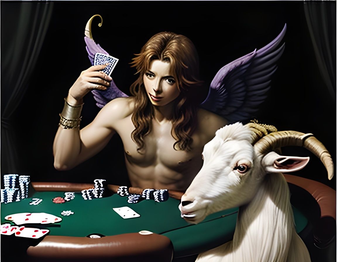 Archangel Michael and Goat-Demon Play Poker
