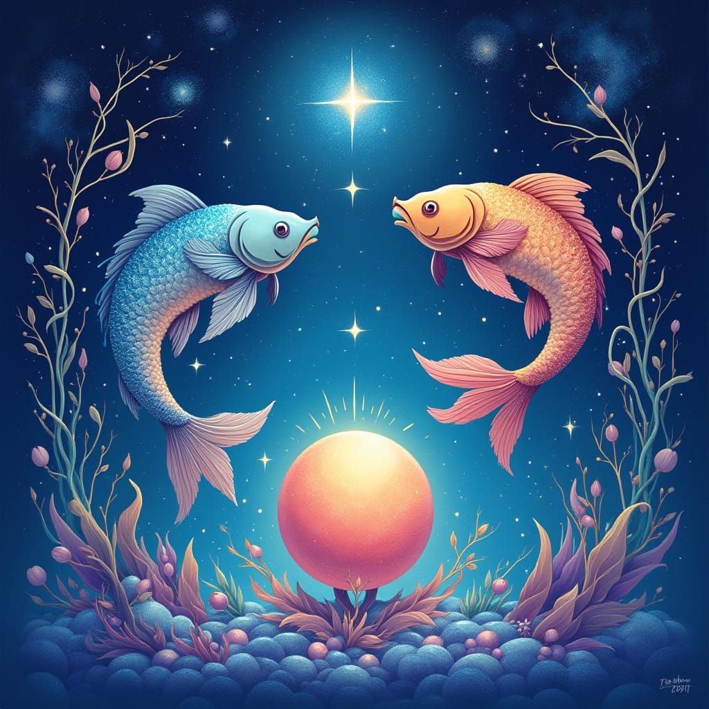 Dreamy Aquatic Scene Inspired by Pisces Zodiac