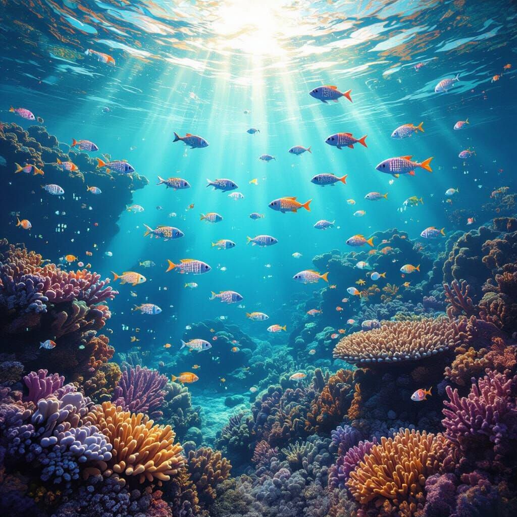 Digital Ocean: Algorithmic Reefs & Binary Fish