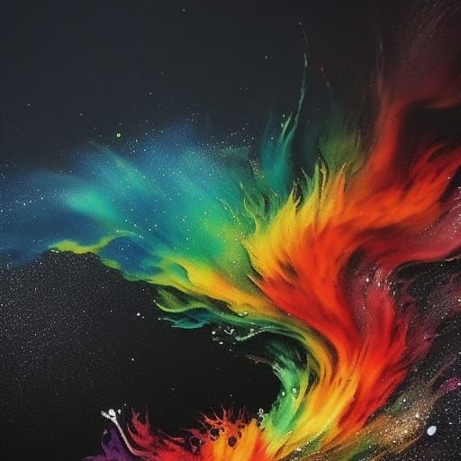 Majestic Ink Fox with Dripping Splash Effect