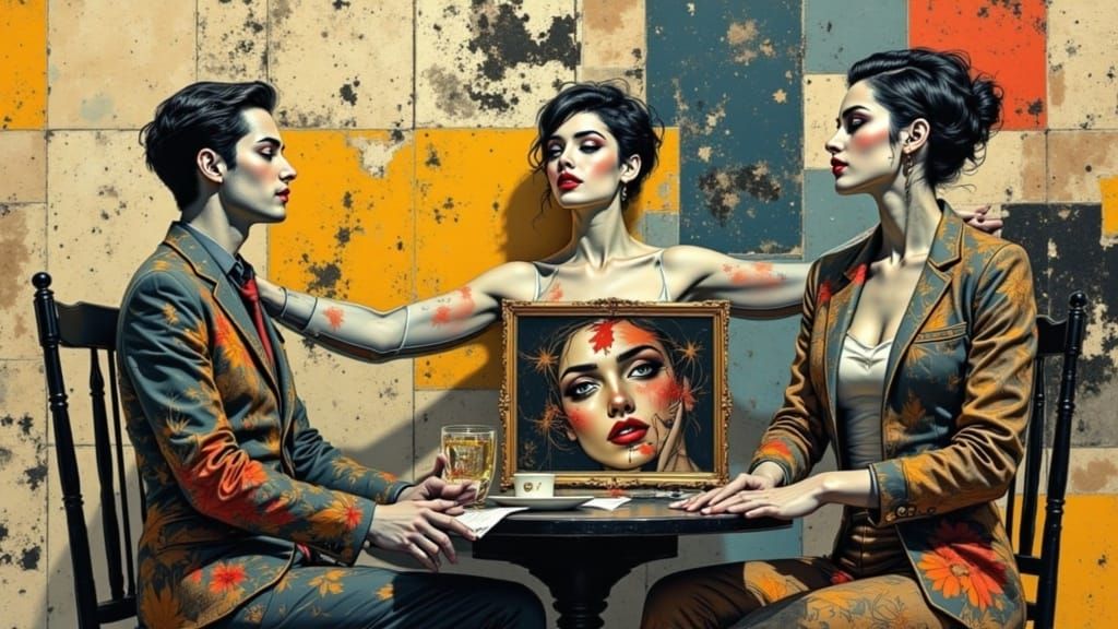 Cubist Figures Dissolve in Chaotic Abstraction