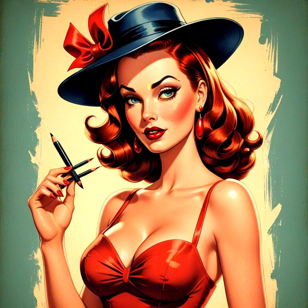 Sultry Jessica Rabbit in Retro Chic Pin-up Style