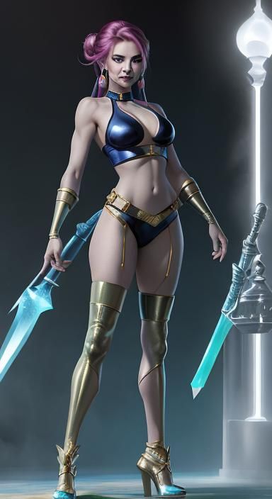 Kim Possible as a Magic Genie in 3D Art