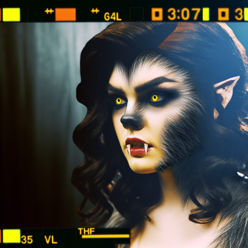 Werewolf Transformation: Gothic Horror Film Still