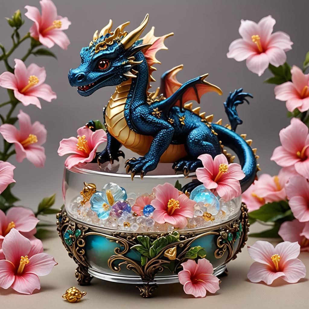 Baby Dragon in Glowing Jewelry Box