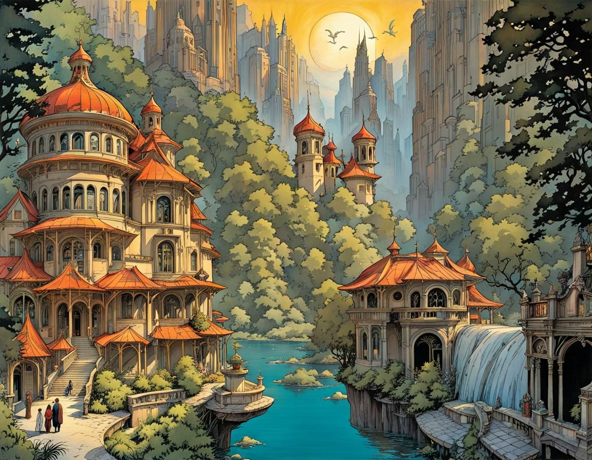 Art Nouveau Comic Book Pages Inspired by Clue