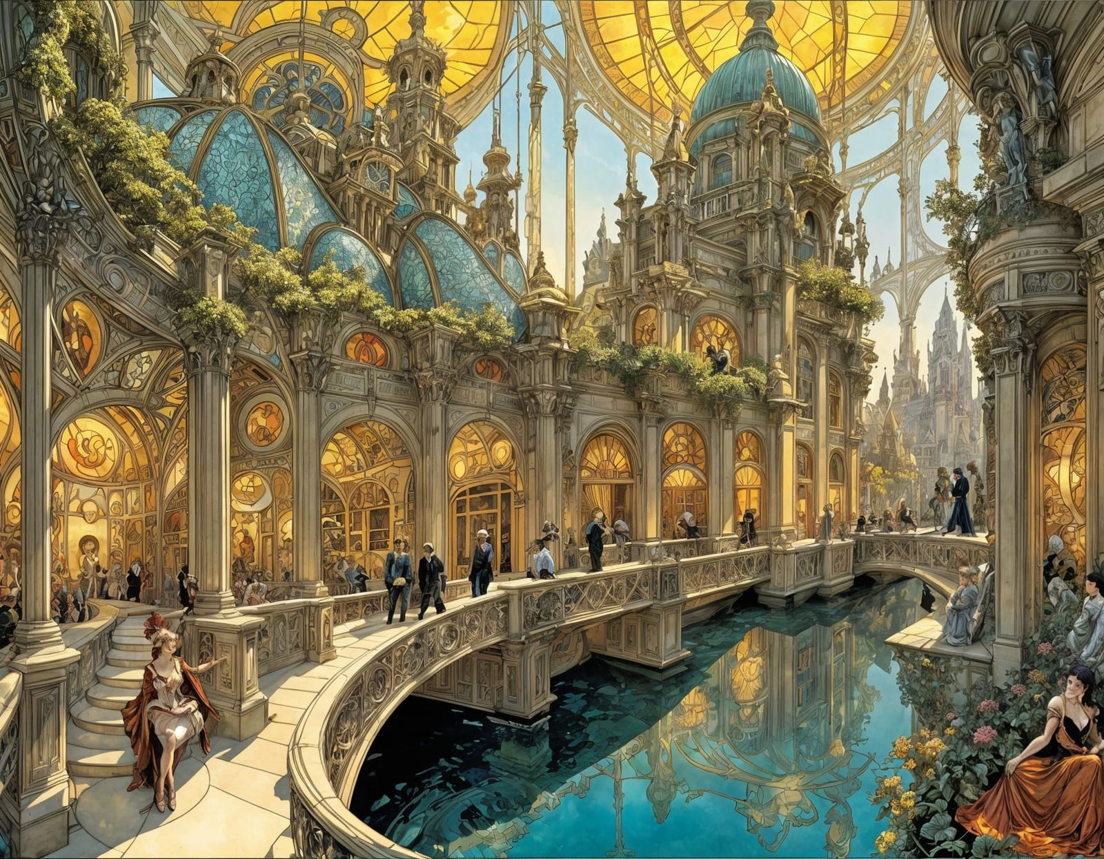 Art Nouveau Comic Book Pages by Doran, Kaluta