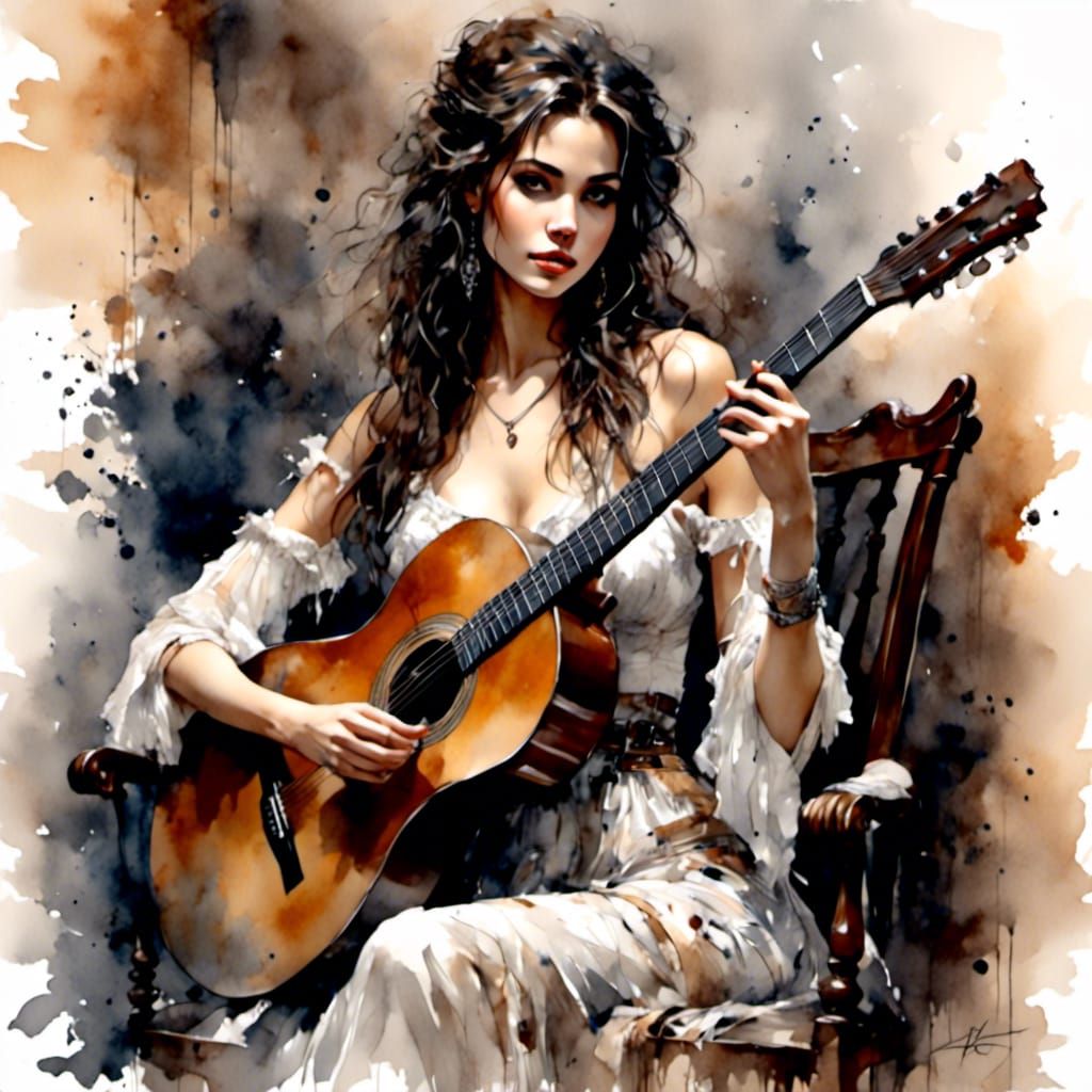 Larissa Liveir Guitar Solo as Antique Watercolor