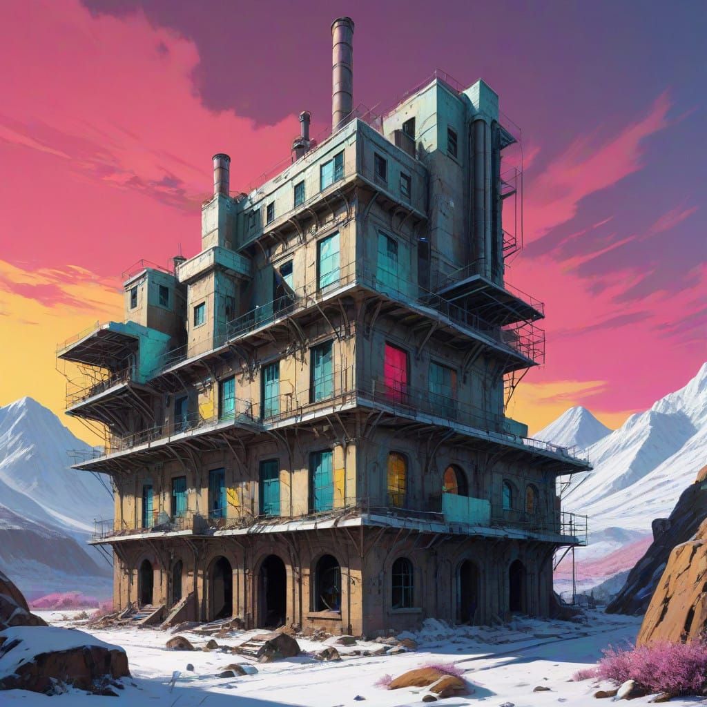 Ethereal Alps in Vibrant Graphic Novel Style