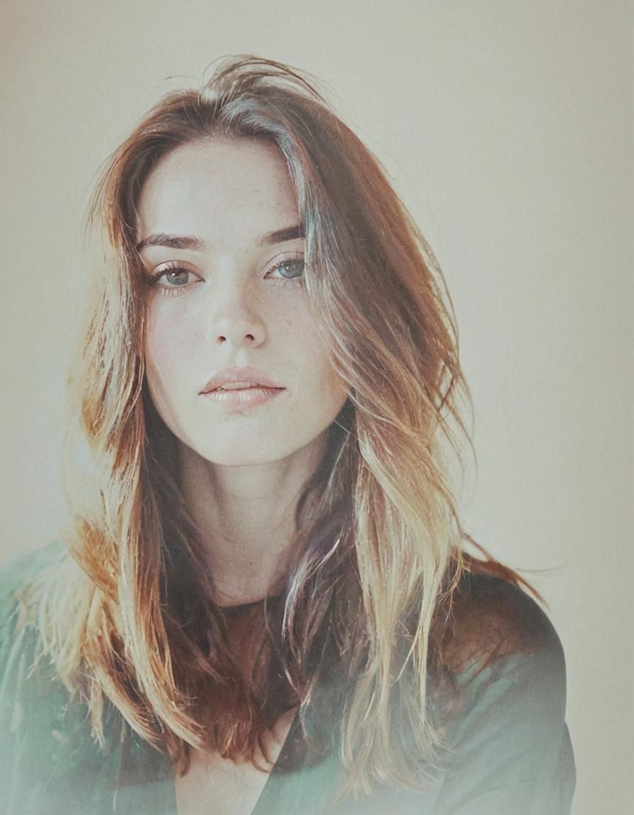 Warmly Lit Portrait of Young Woman in Dreamy Style