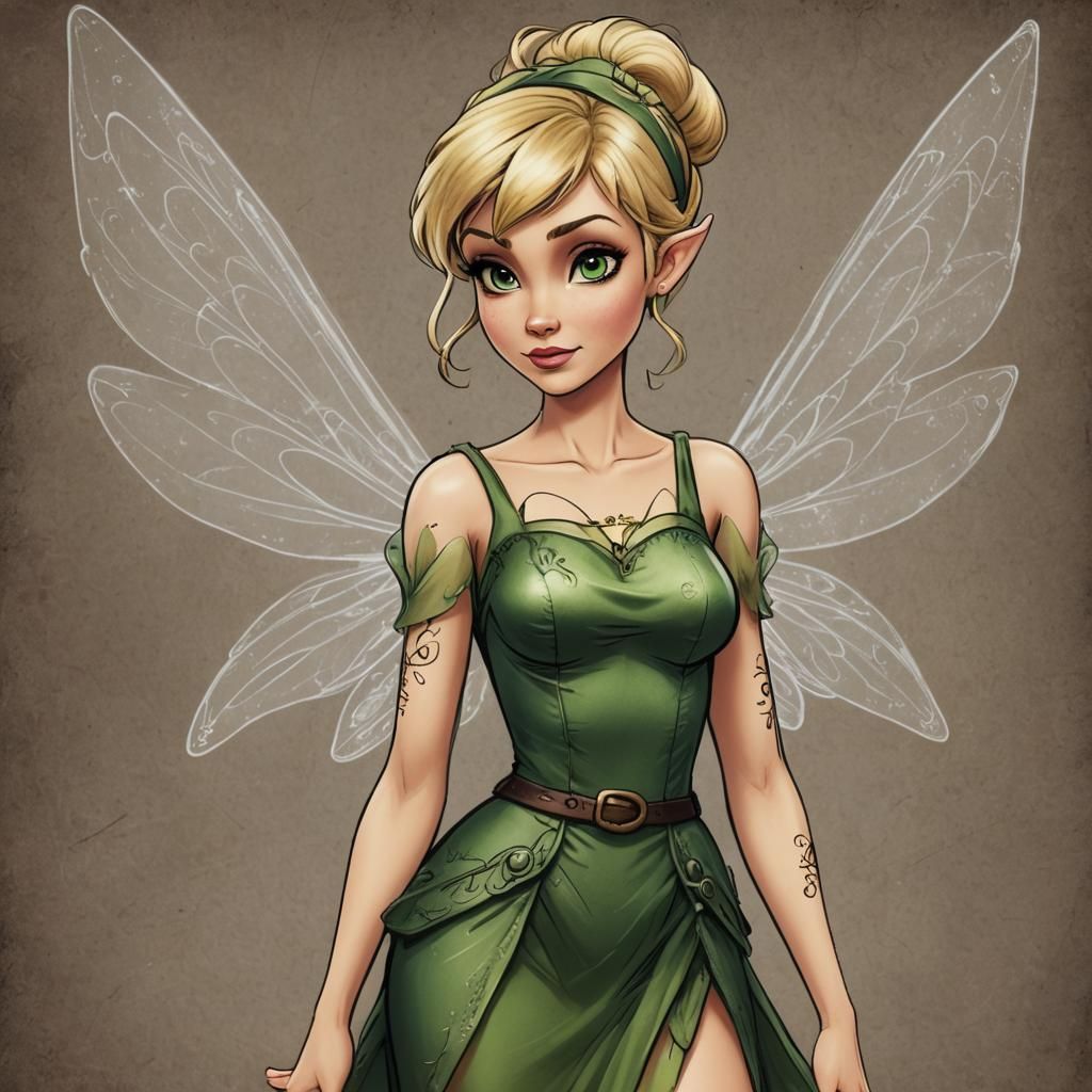 Dark Disney: Grown-Up Tinkerbell with Tattoos