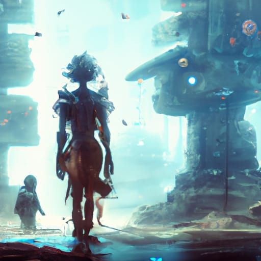 Detailed Shadow Figure Matte Painting