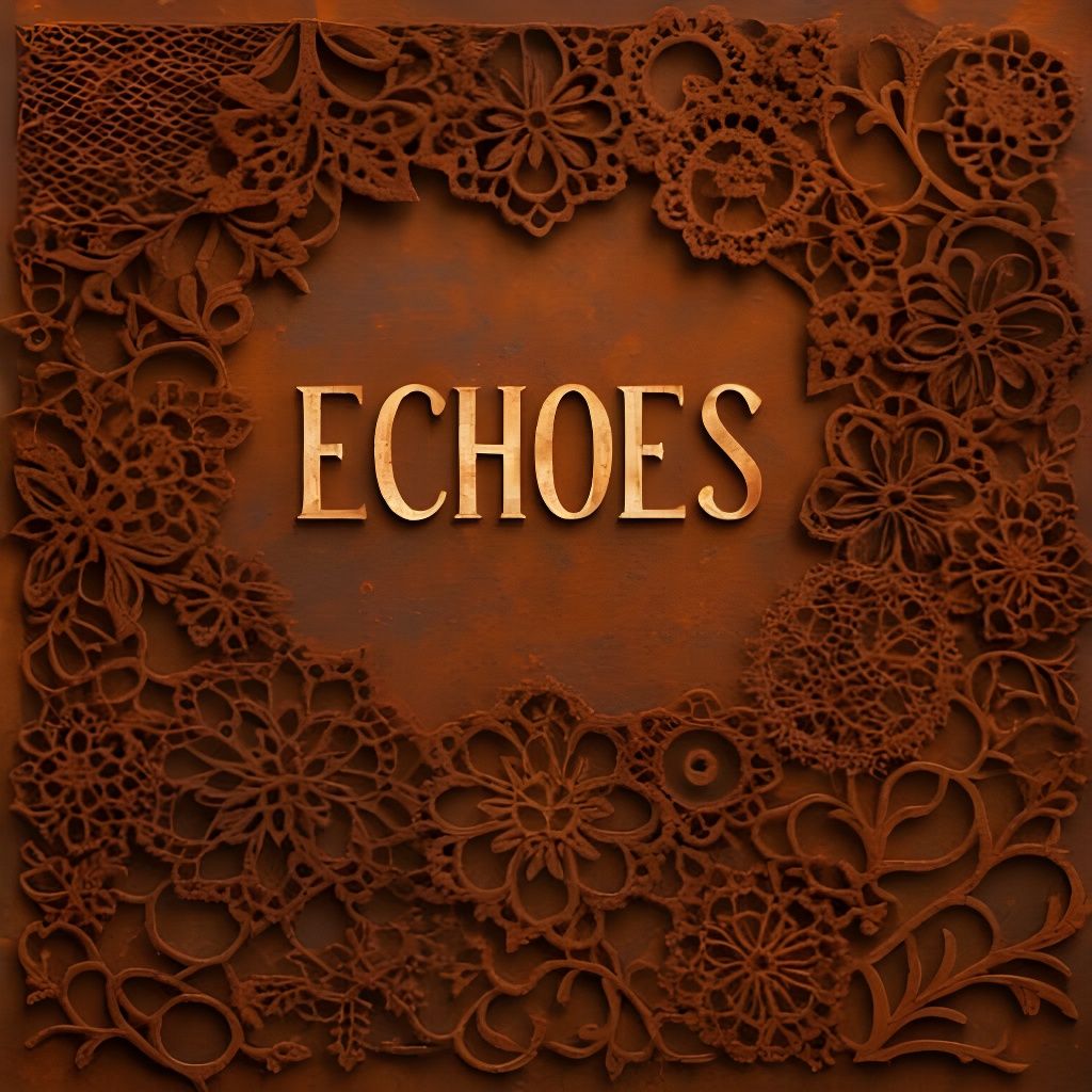 Rust Echoes Through Lace Collage Art