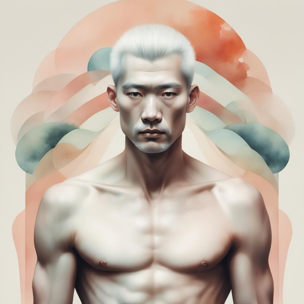 Minimalist Portrait of Shirtless Man