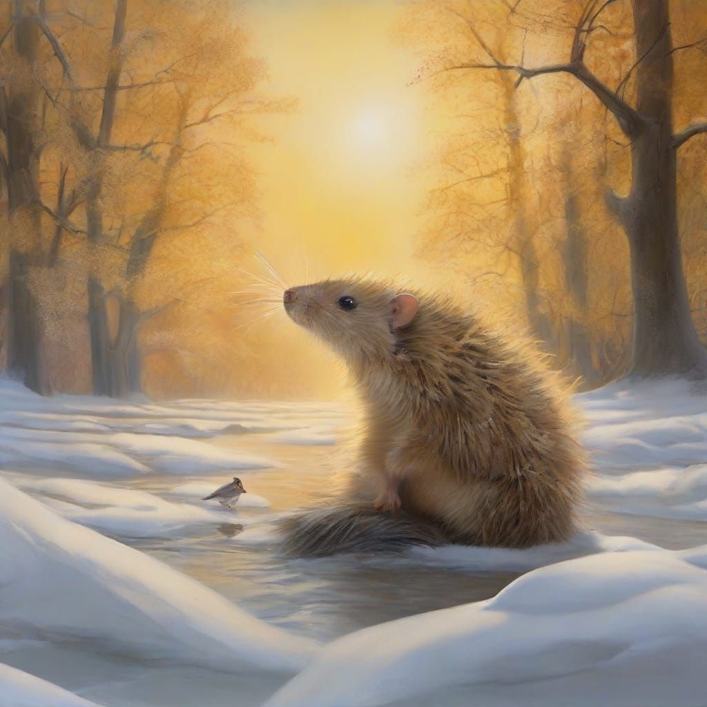 Winter Wonderland in Vibrant Surrealist Style