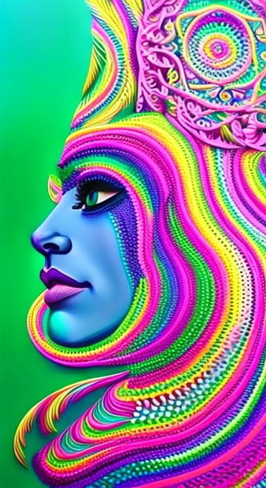 Surreal Lady Portrait in Abstract Style