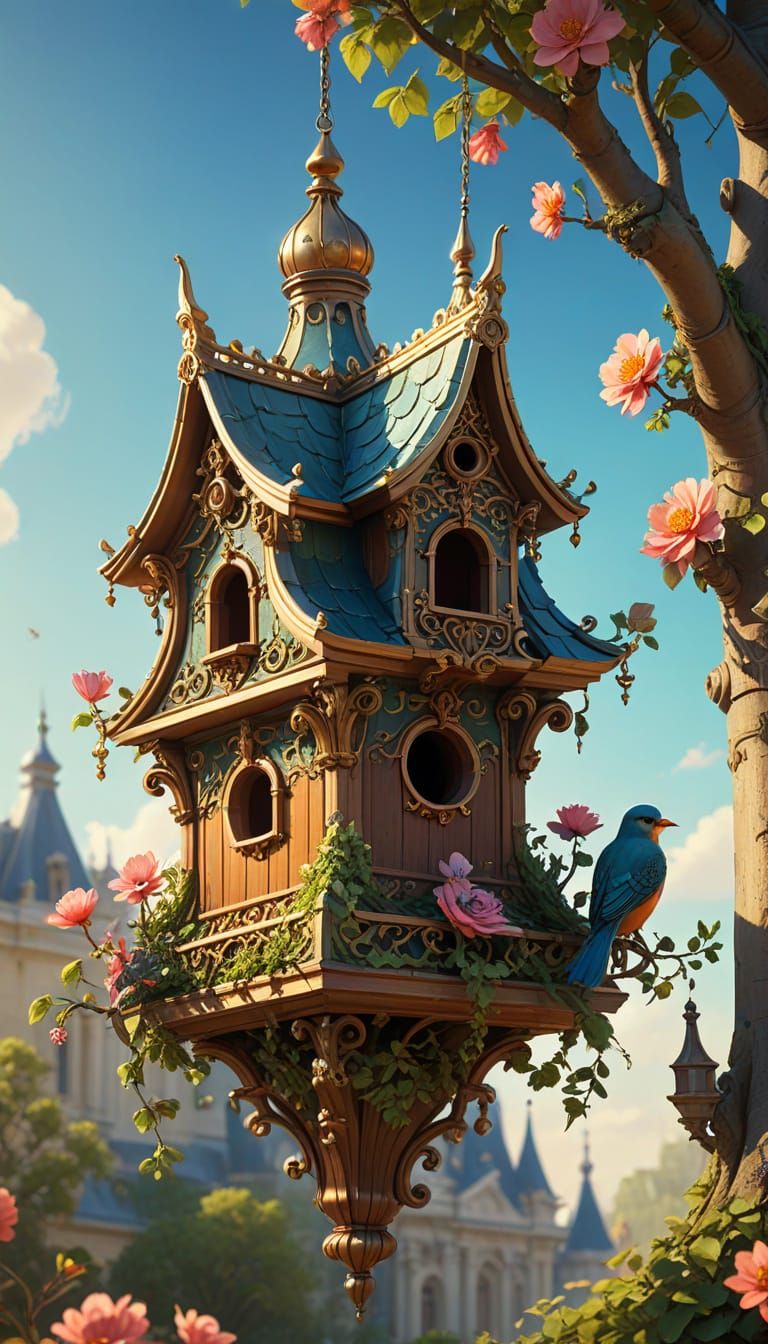 Versailles Birdhouse: Whimsical Concept Art