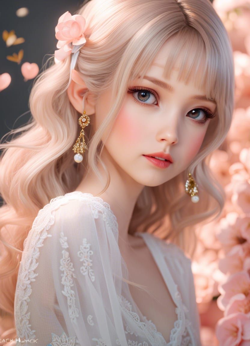 Beautiful Woman in Manga Style Digital Art