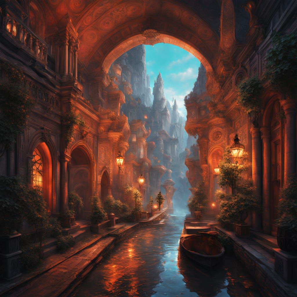 Fantastical Matte Painting of a Deep Color Landscape