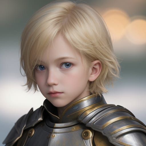 European Boy in Armor: Professional Photography Portrait