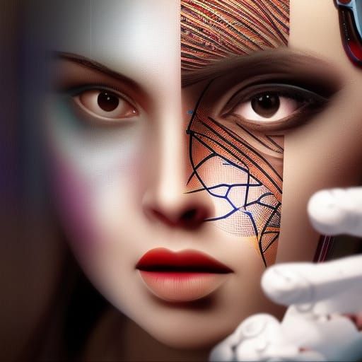 Woman Controlling AI in the Digital Age