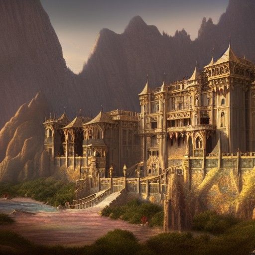 Medieval Palace in Valley: Fantasy Concept Art