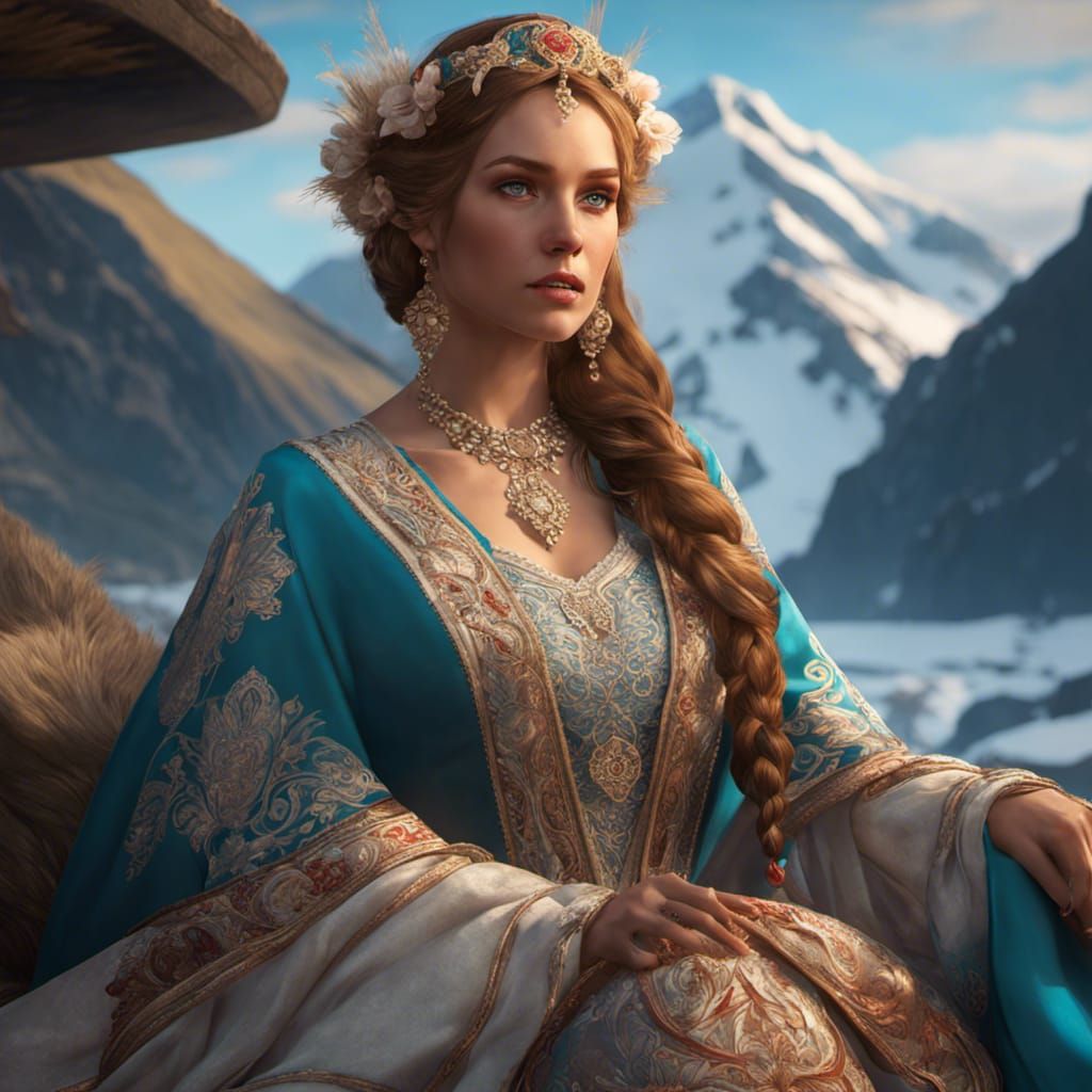 Icelandic Bride Portrait in Traditional Dress