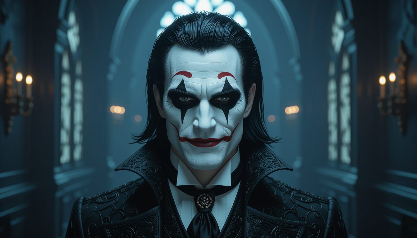 Gothic Man Portrait with Ornate Flair