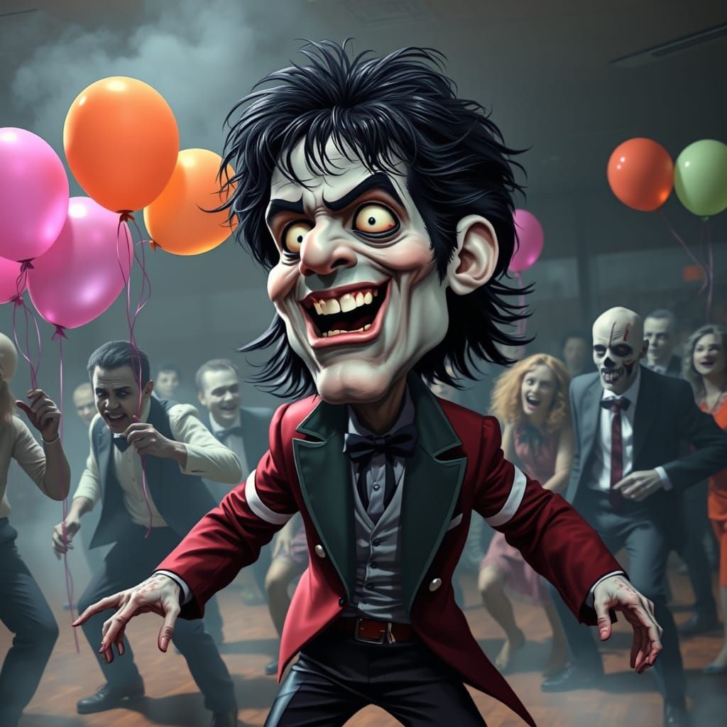Zombie Michael Jackson Thriller Prom Night Caricature
