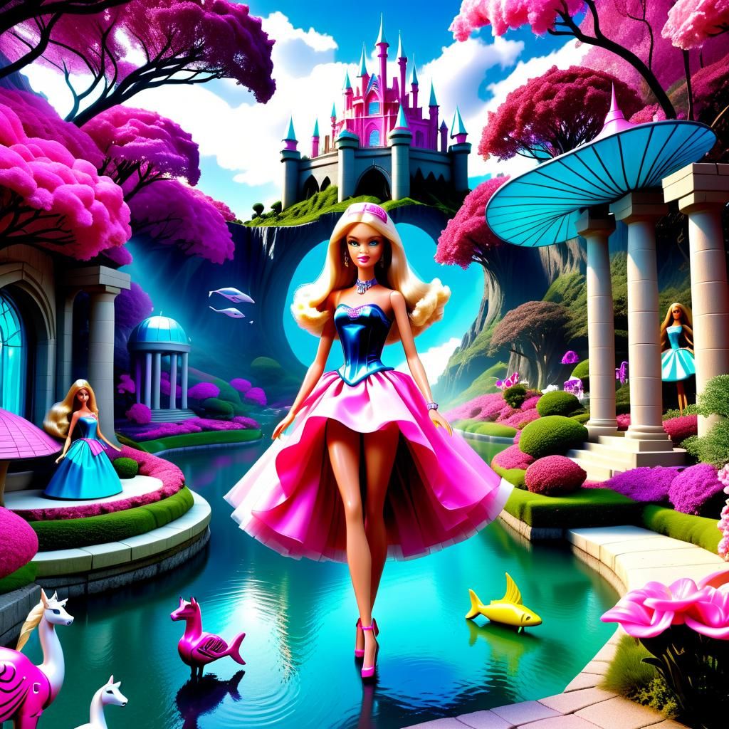 Barbie in Mythical Utopian Fantasy World