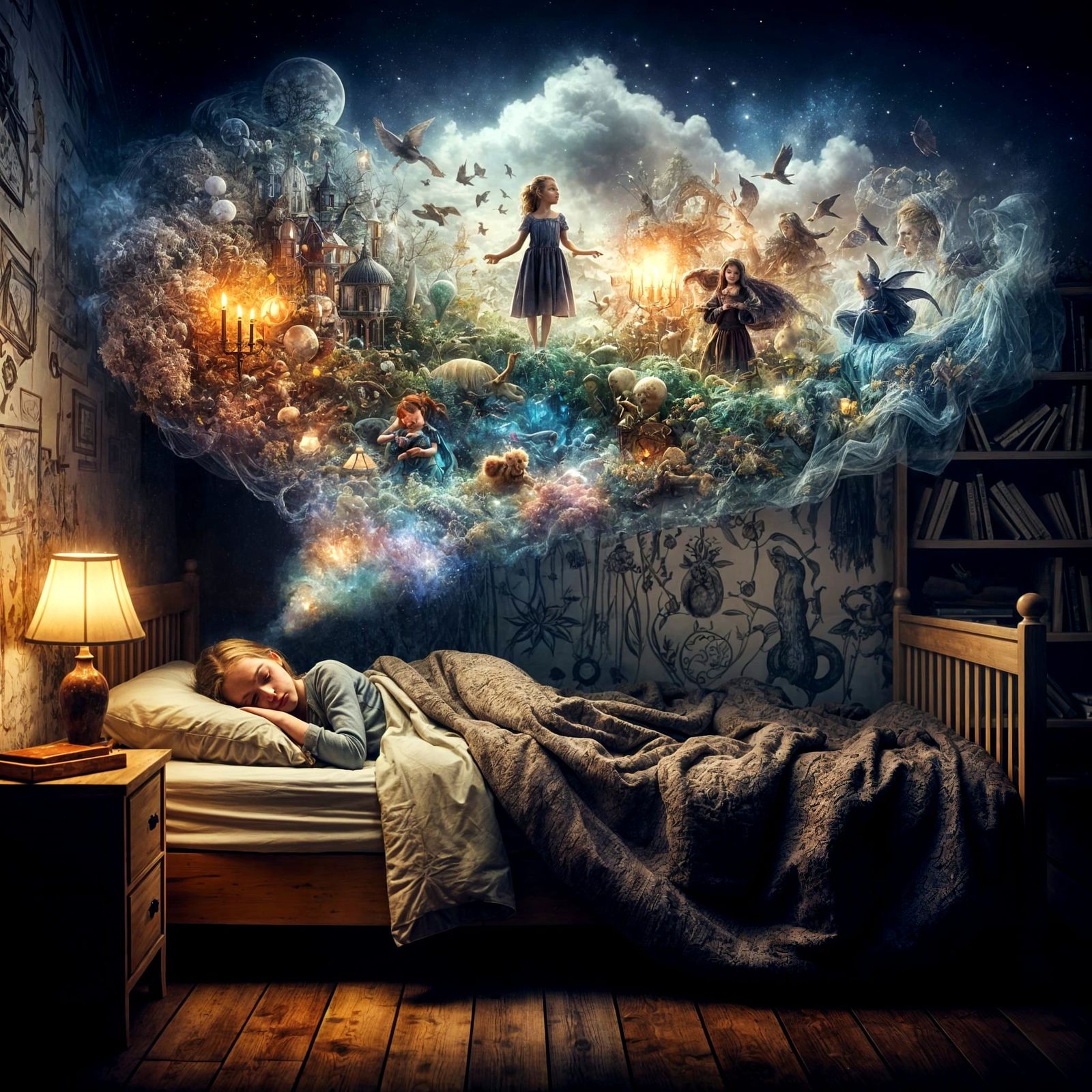 Child's Dreamscape: Whimsical Fantasy in Comforting Light