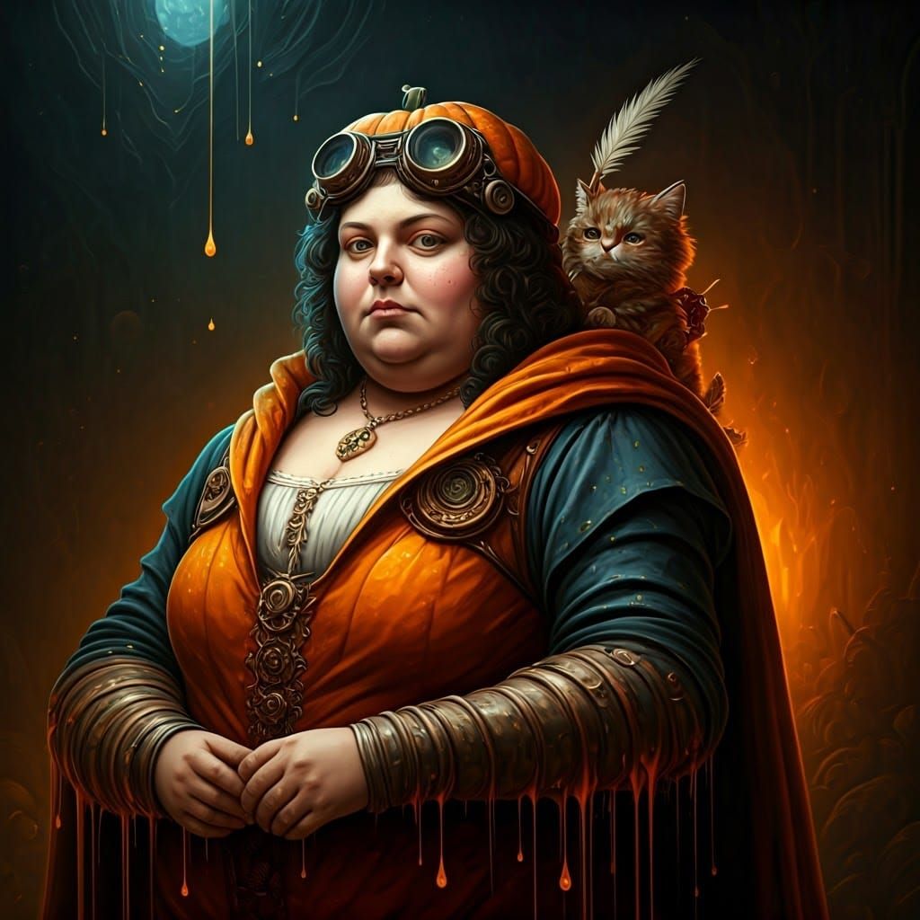 Steampunk Kittens in Pumpkin, DaVinci Style